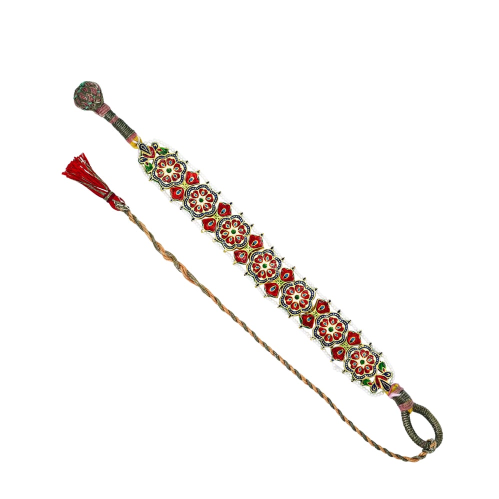 Polki Bracelet with Gold Lattice Design